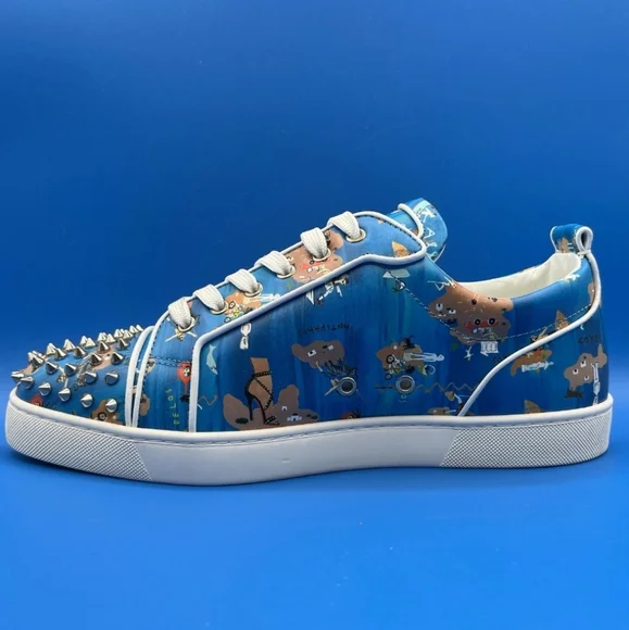 Christian Louboutin Louis Junior Spikes Odissey Print Size 45 NEW - Picture 3 of 12
